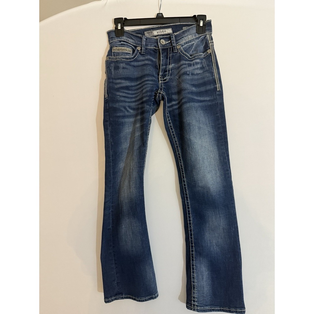 BKE Aiden Bootcut Jeans Womens 15S Mid Rise Stretch Blue Denim